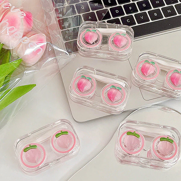Aesthetic Pink Peach Transparent Travel Lens Case - Image 4