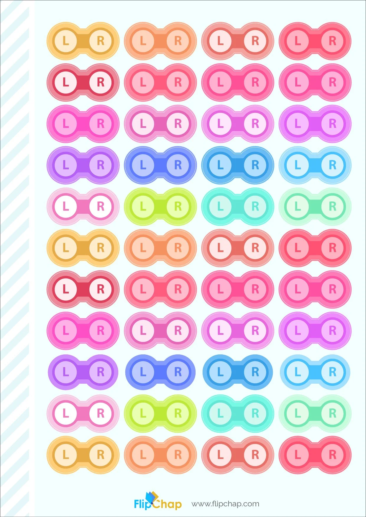 Colorful Contact Lens Case Stickers