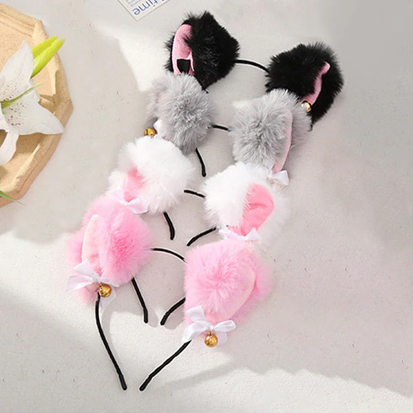 Cosplay Furry Cat Ear Headband with Bell - Image 2
