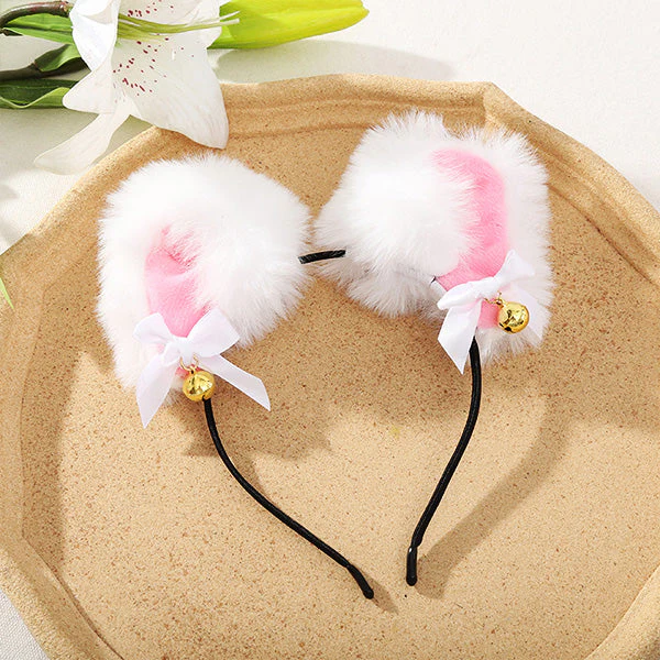 Cosplay Furry Cat Ear Headband with Bell - Image 5