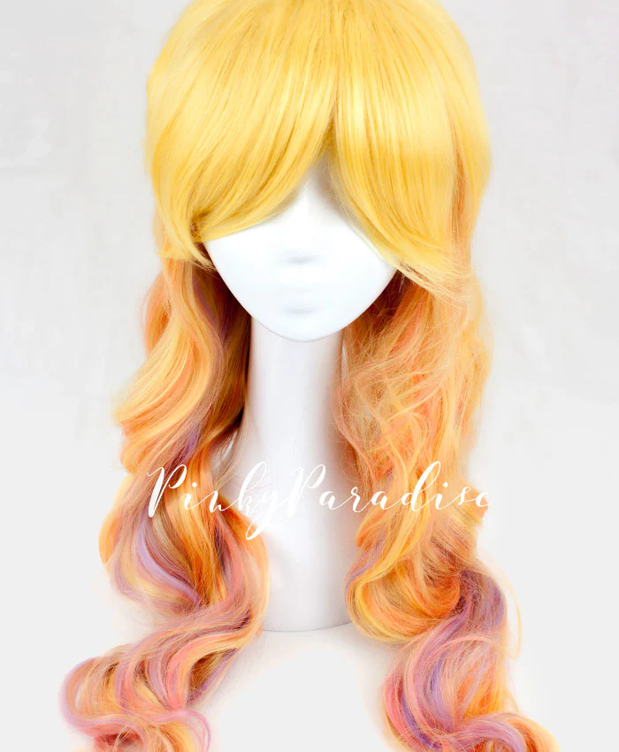 Yellow Blonde/Purple Highlights Lolita Wavy 75cm - Image 2