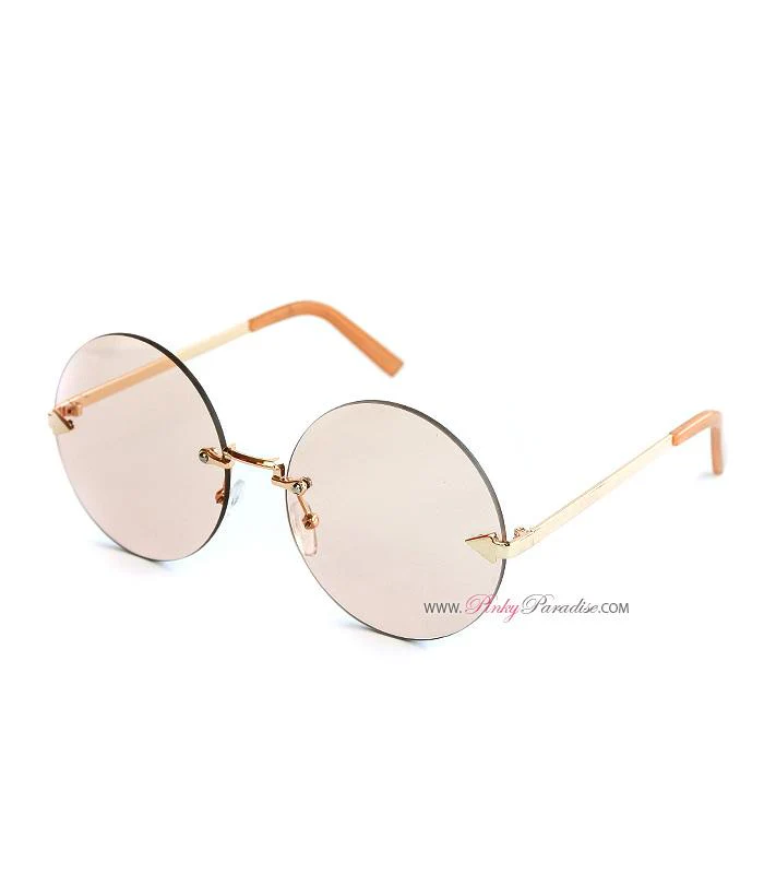 Hippie Rimless Round Sunglasses - Image 3