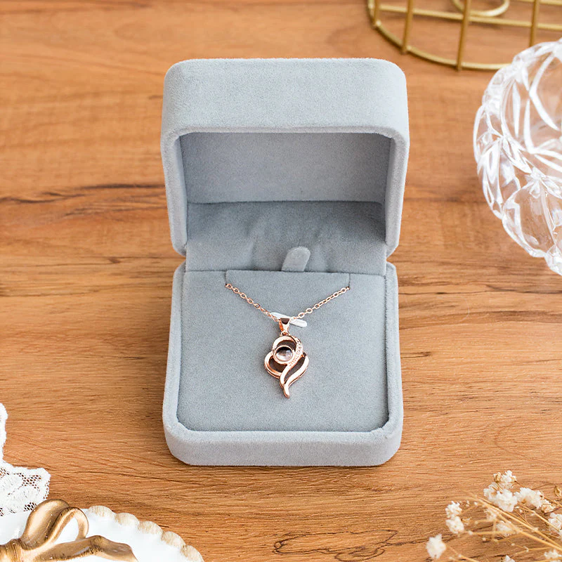 I Love You In 100 Languages Projection Necklace (Rose Gold) - Image 13