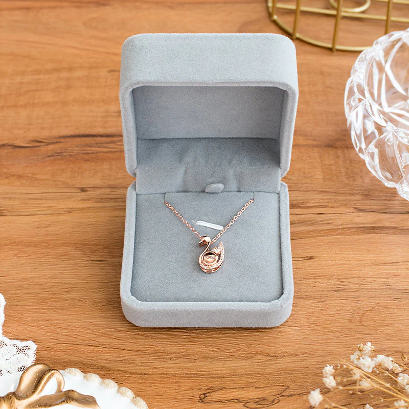 I Love You In 100 Languages Projection Necklace (Rose Gold) - Image 15