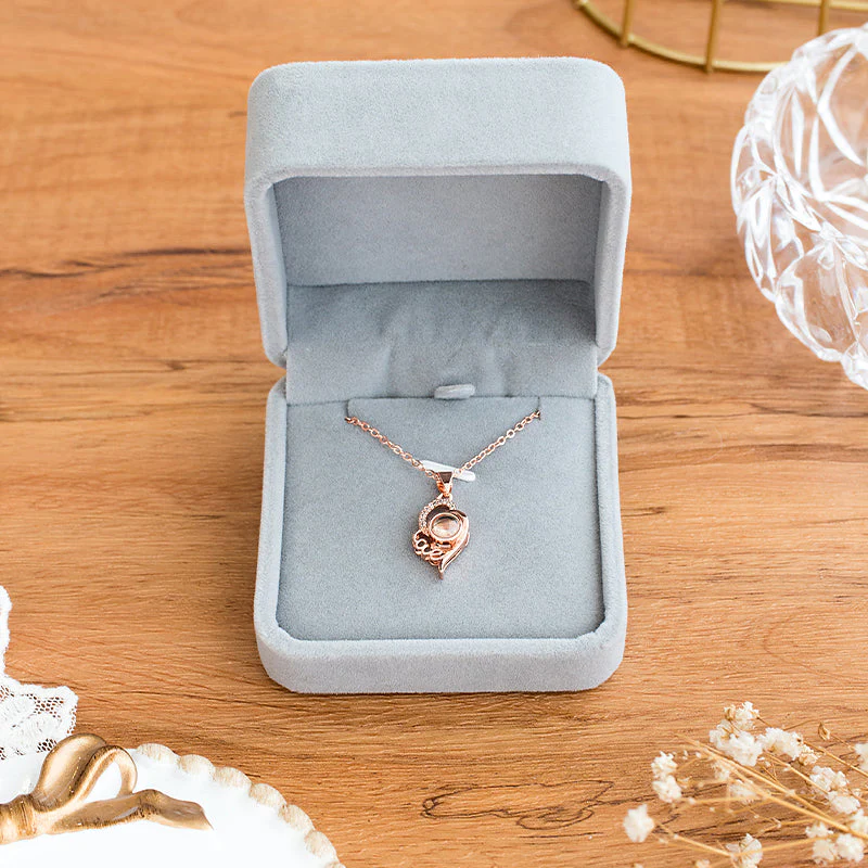 I Love You In 100 Languages Projection Necklace (Rose Gold) - Image 16