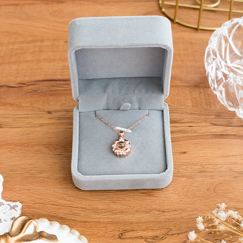 I Love You In 100 Languages Projection Necklace (Rose Gold) - Image 9