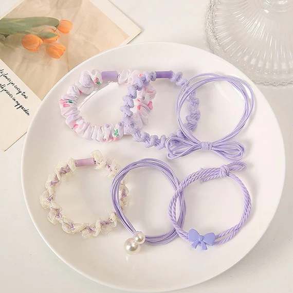 Pastel floral Hair Tie Set - Image 4