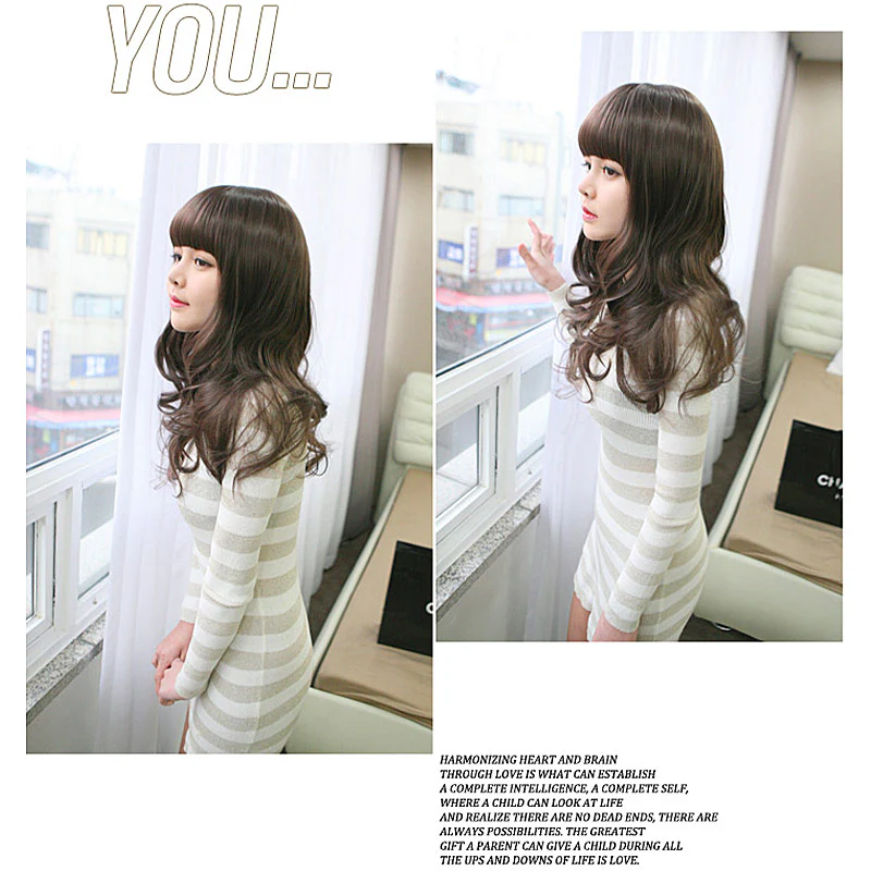 Premium Wig Missing You Volume Wave Straight Hair Wavy End (Cinnamon Brown) - Image 5