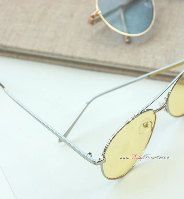 Retro Tinted Aviator Sunglasses - Image 5